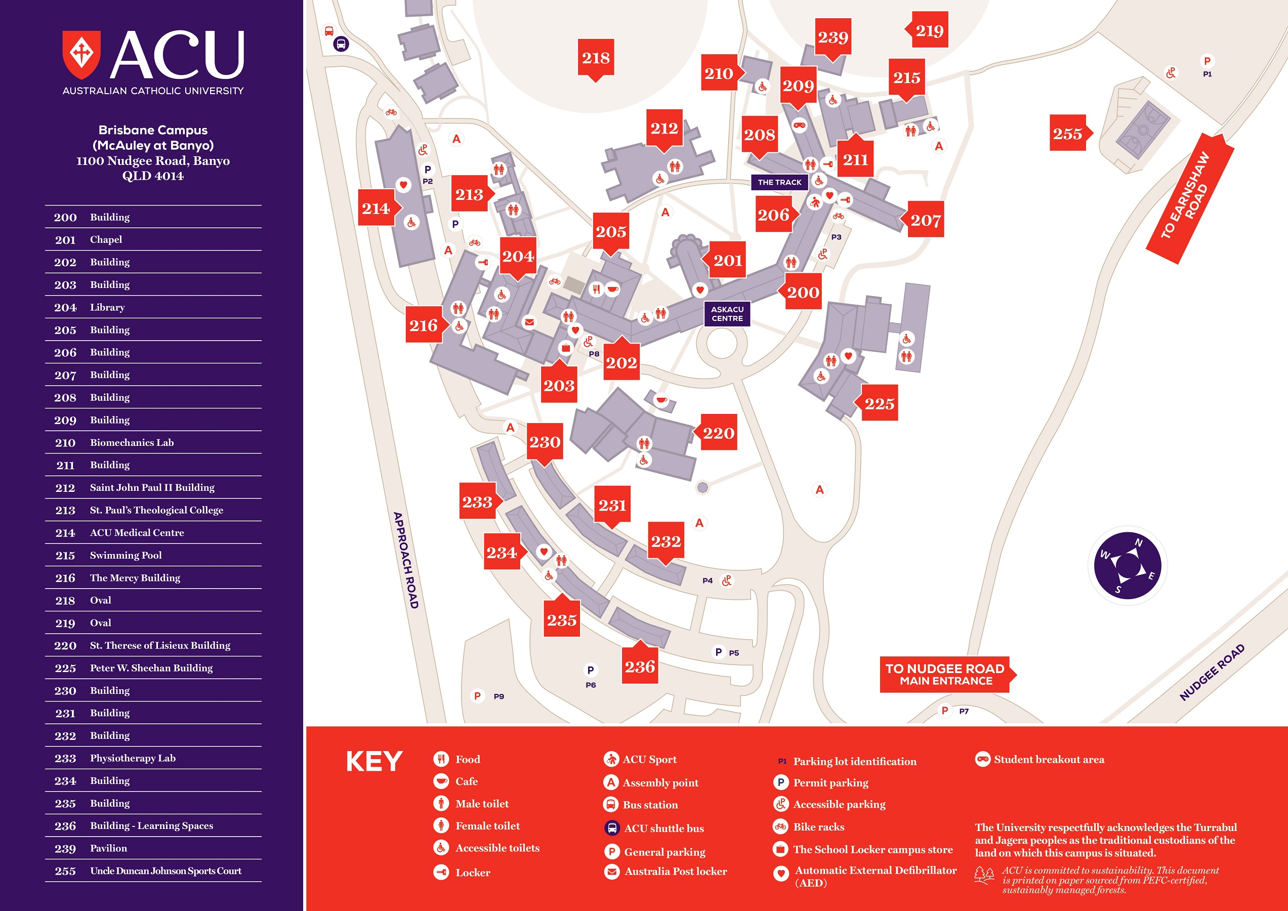 Brisbane campus map