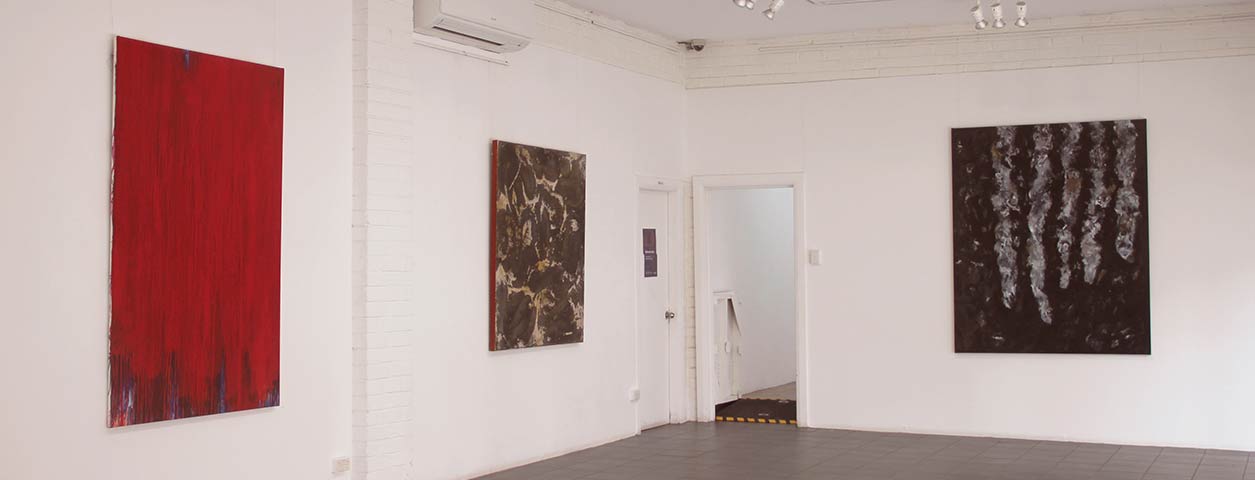 Photograph of McGlade Gallery hosting the exhibition 3 Abstract Painters.