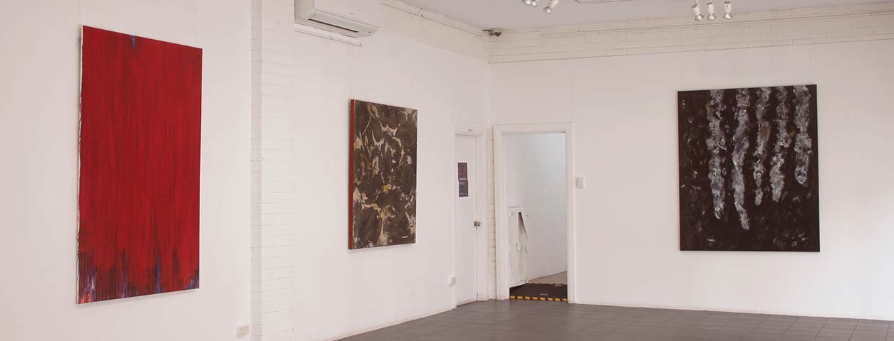 Photograph of McGlade Gallery hosting the exhibition 3 Abstract Painters.