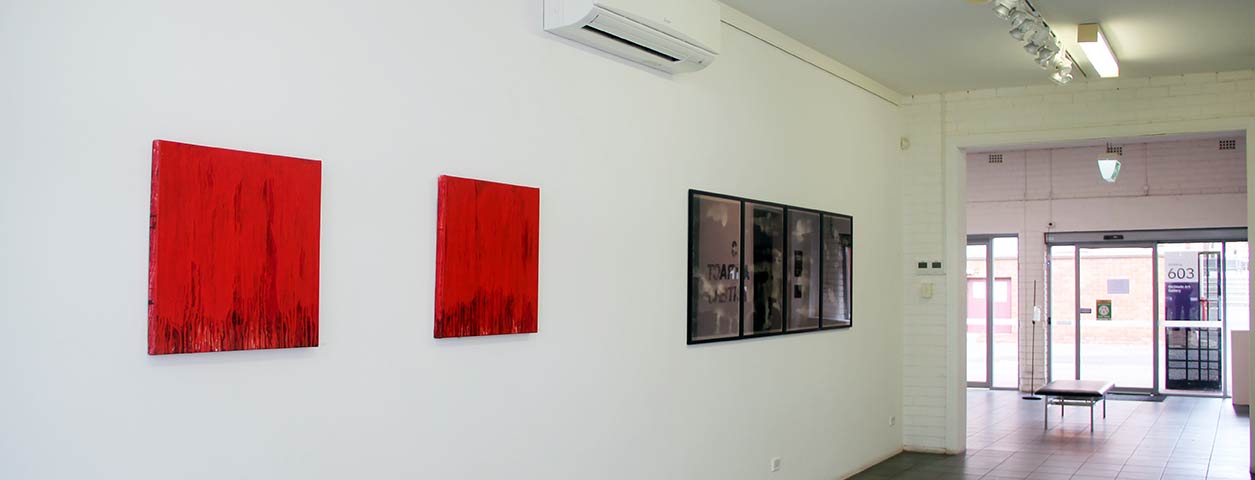 Photograph of McGlade Gallery hosting the exhibition 3 Abstract Painters.
