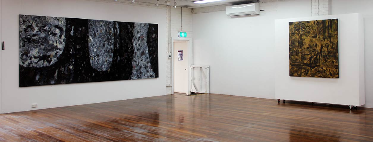 Photograph of McGlade Gallery hosting the exhibition 3 Abstract Painters.