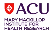 The logo of the ACU Mary MacKillop Institute for Health Research