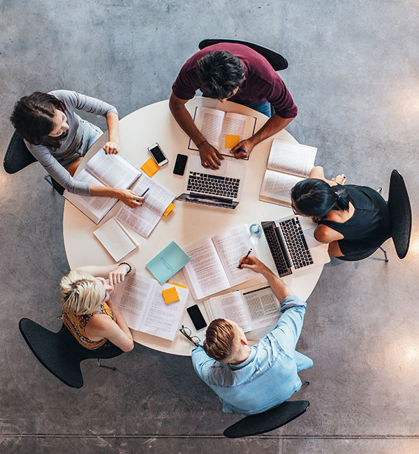 Group of people around a table