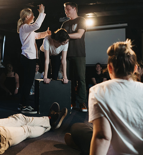 ACU drama students putting on a performance