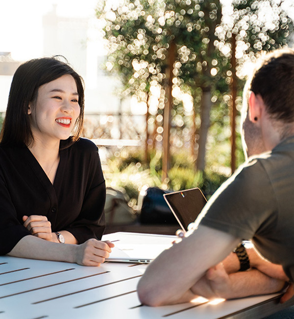 ACU philosophy of mind students sharing stories on campus