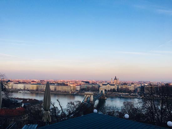 Suburban river in Budapest, Hungary.