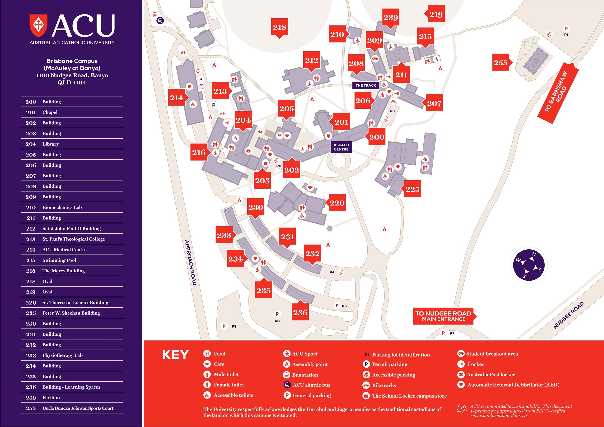 Brisbane campus map