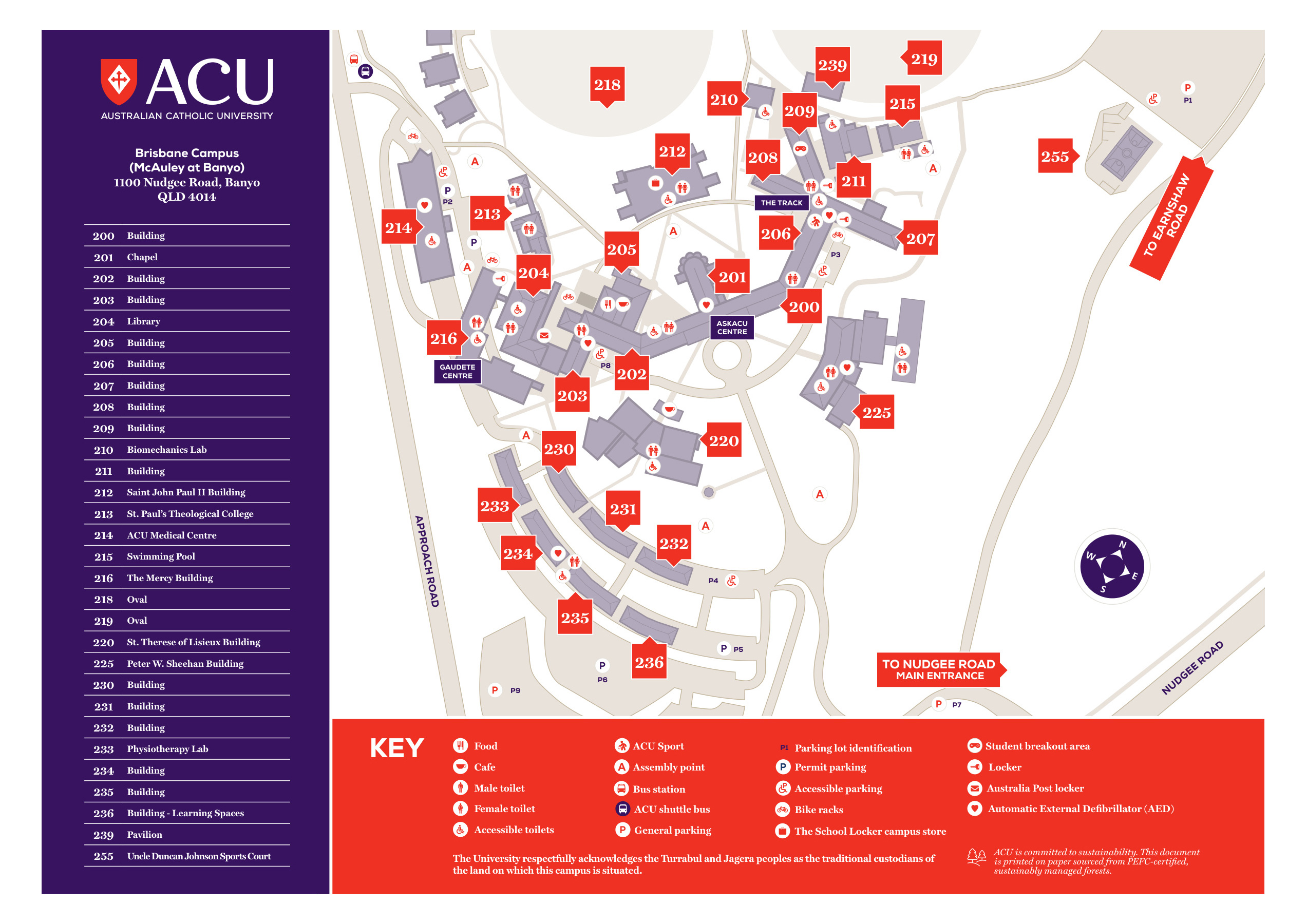 Brisbane campus map