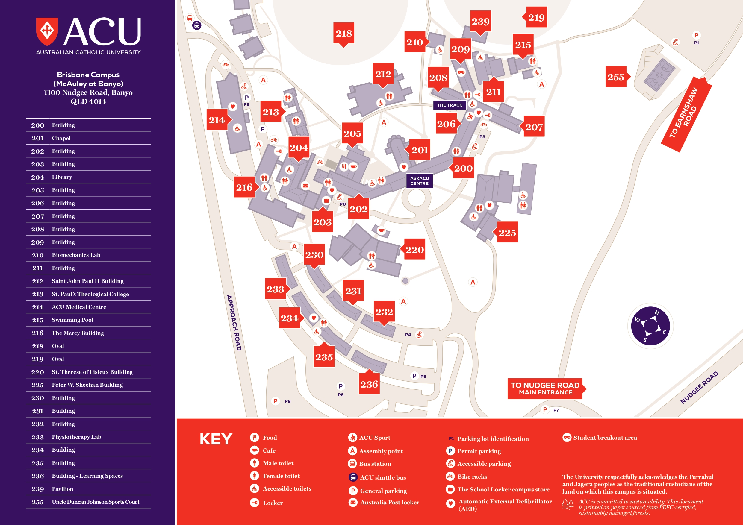 Brisbane campus map.