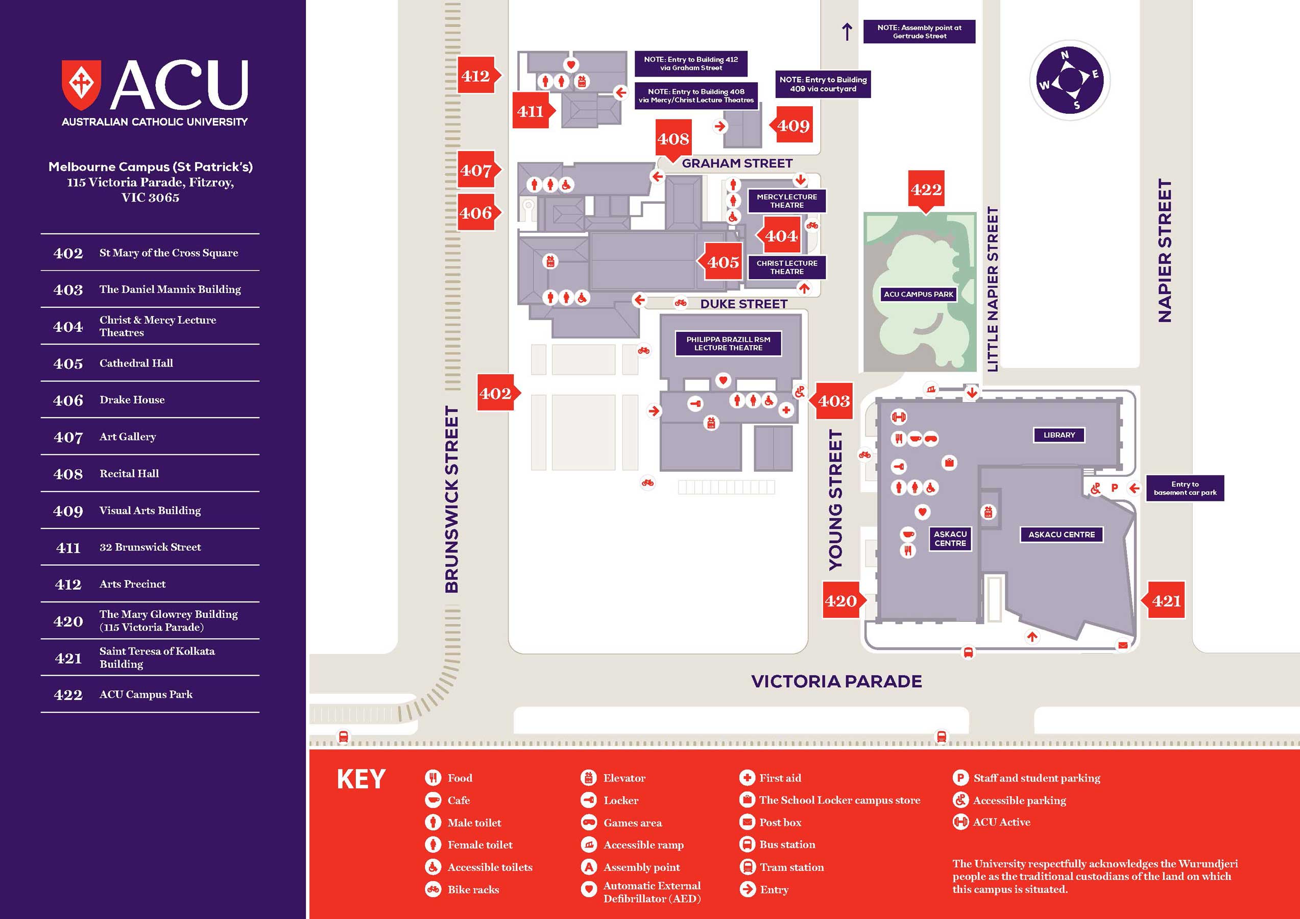 map of Melbourne campus