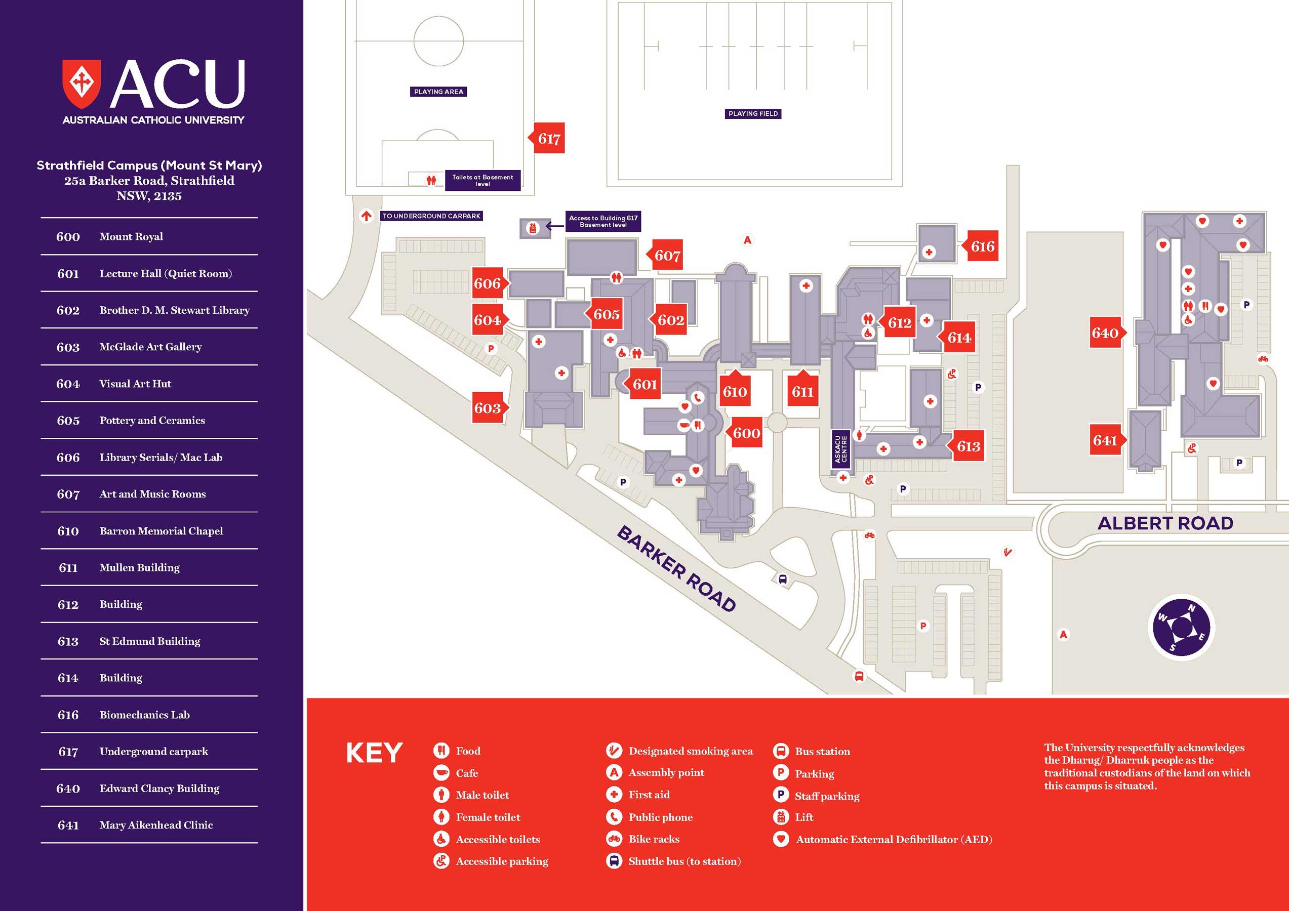 map of Strathfield Campus