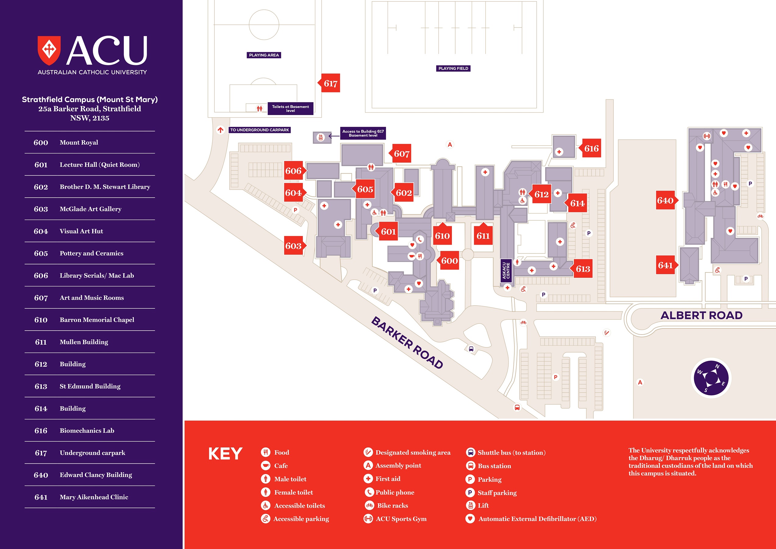 map of Strathfield Campus