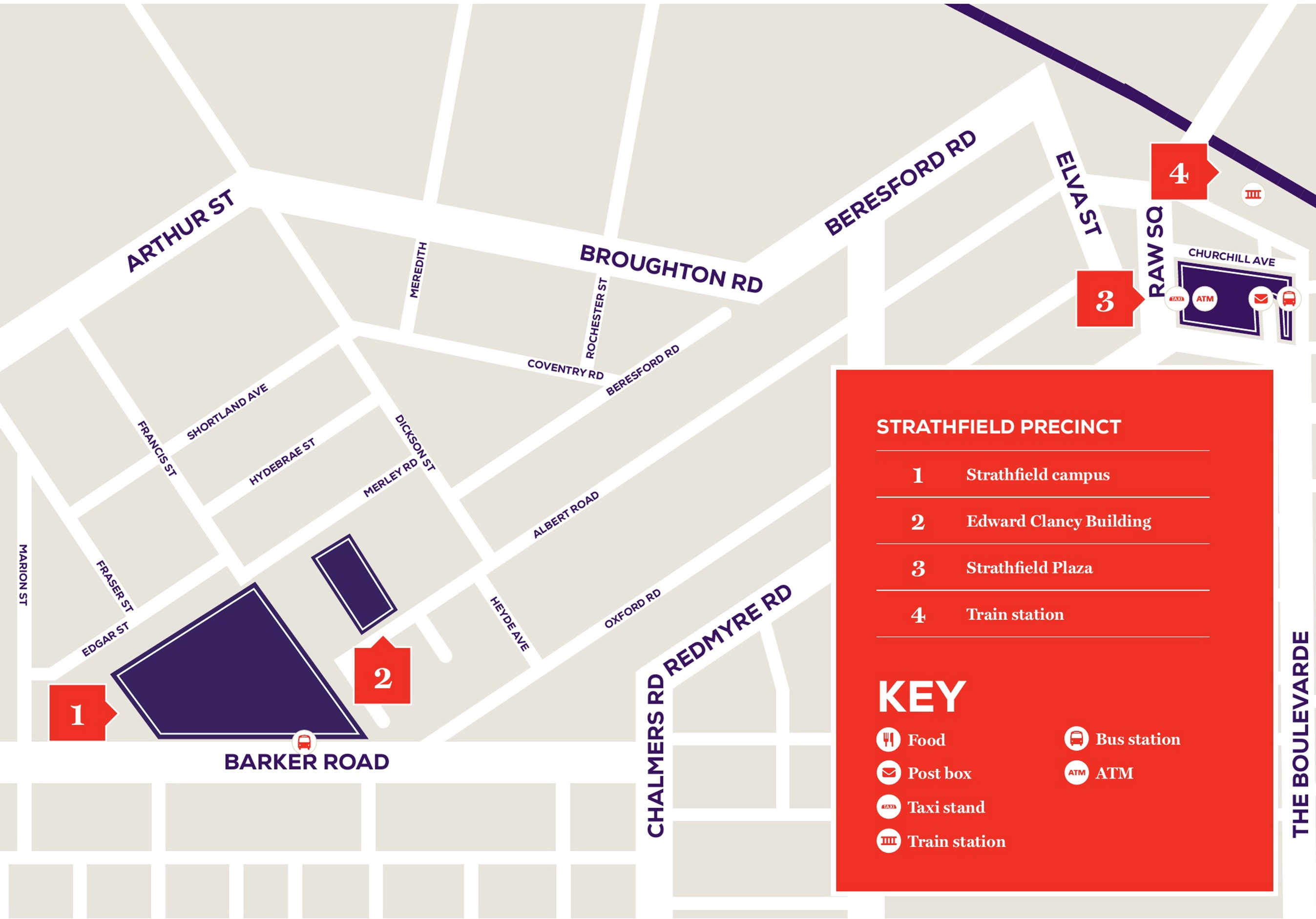 map of Strathfield Campus