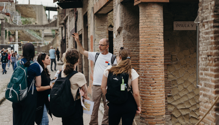 ACU history and geography students study the ancient Roman town of Herculaneum.