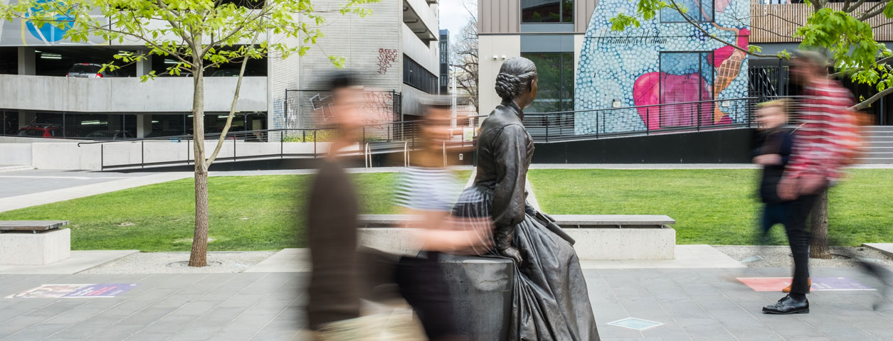 Walking past Melbourne campus